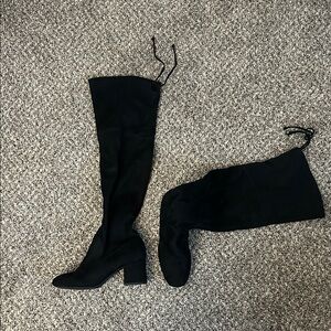 Kelly & Katie Black Over-the-Knee Women's Suede Boots - size 8.5